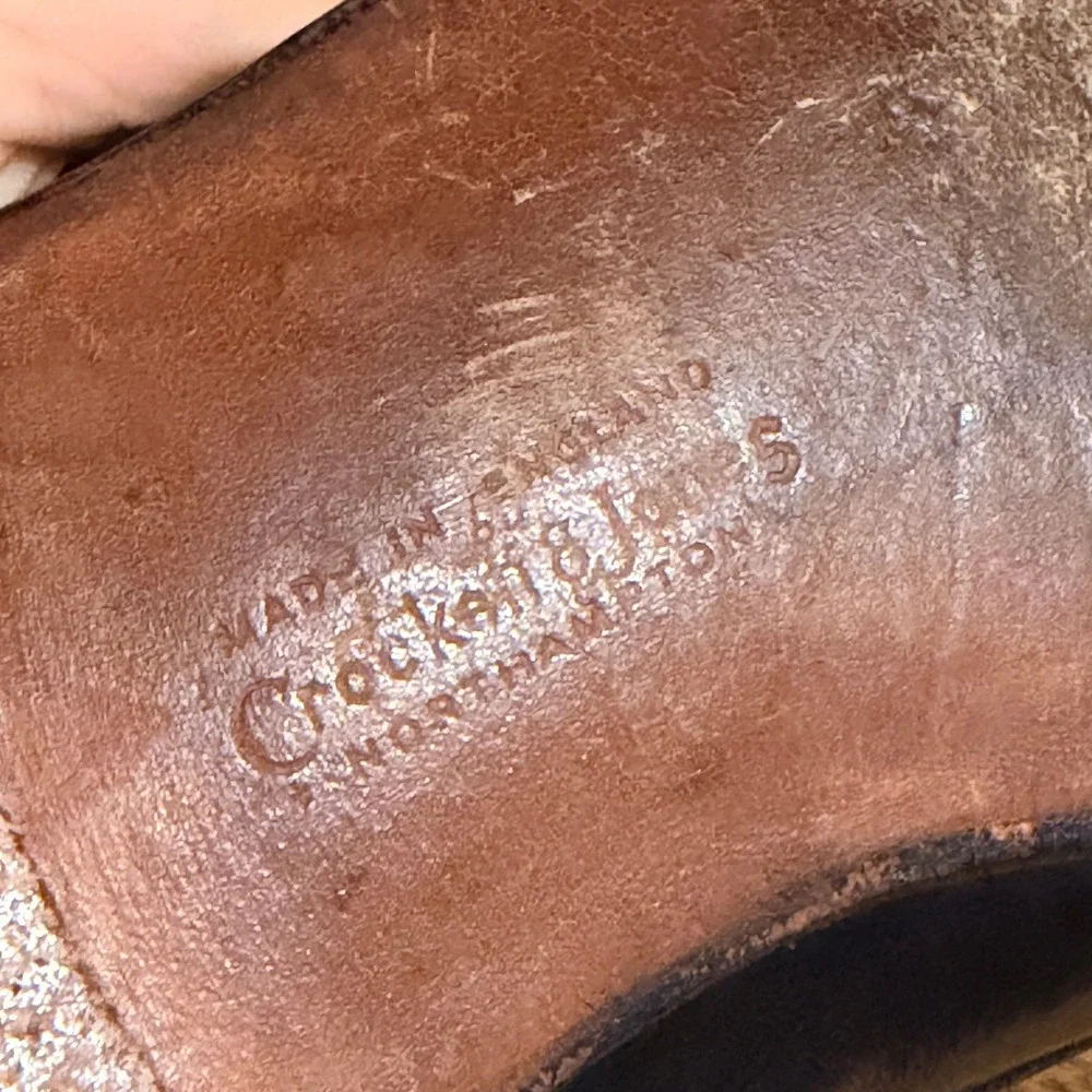 Crockett & Jones Rosebery Black Leather Penny Loafers Mens 8.5 E Made in England